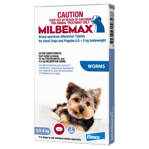 Buy Broad Spectrum Worming Tablets for Dogs | Milbemax for Small Dogs & Puppies 0.5-5kg Bodyweight