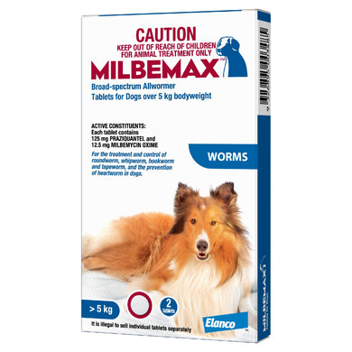 Buy Broad Spectrum Worming Tablets for Dogs | Milbemax for  Dogs  Over 5kg Bodyweight
