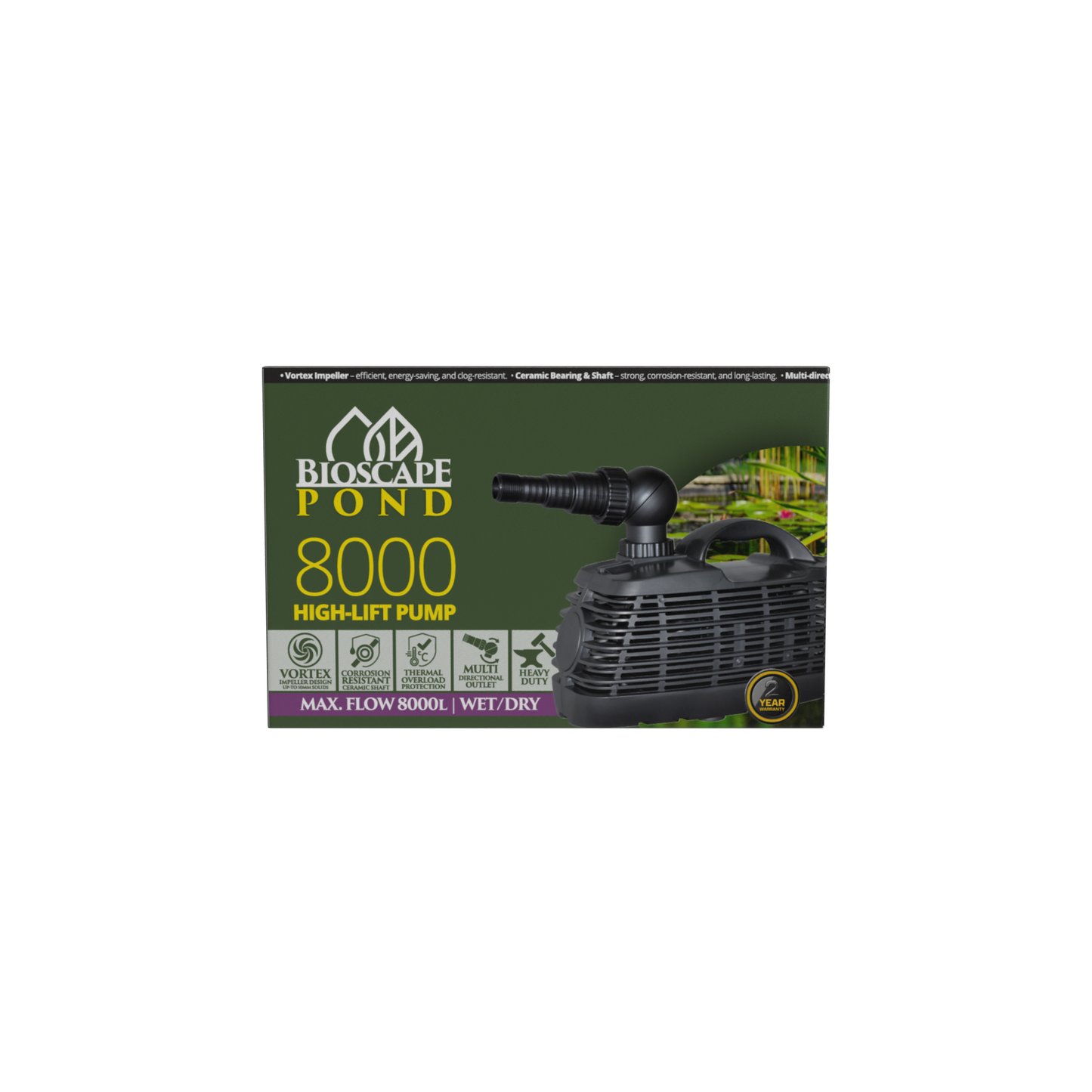 Bioscape Hi Lift Pond Pump 8000lph to 4mtrs