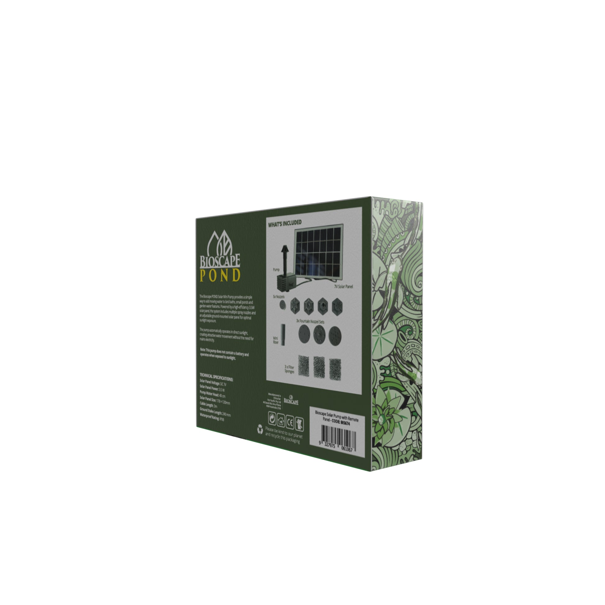 Bioscape Solar Pump with Remote Panel