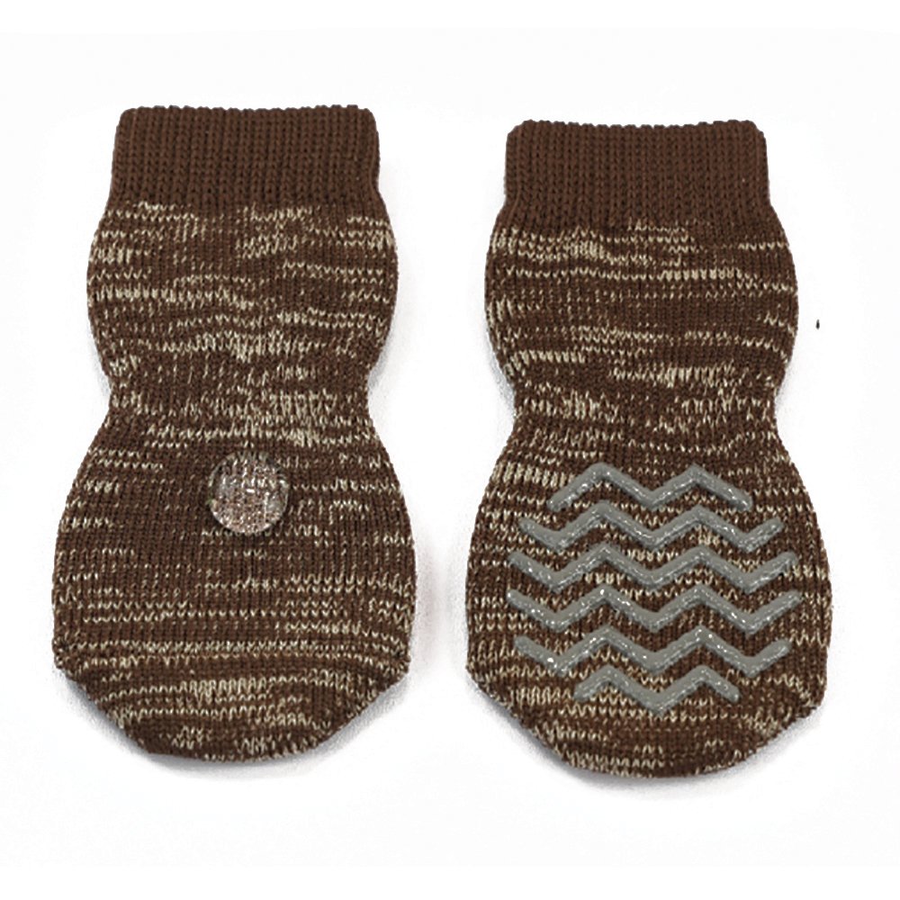 Zeez Non-Slip Pet Socks Brown Bee 2.5cm x 6 cm [Sz:Small]