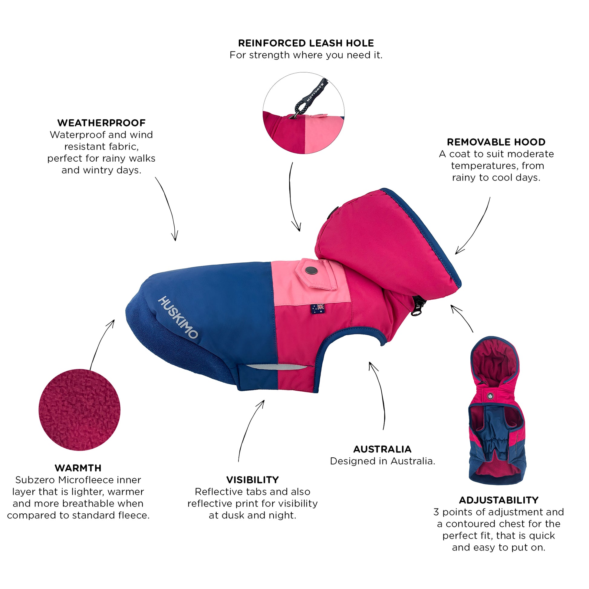 Huskimo Coat Snowparka Hot Pink [Sz:27cm]