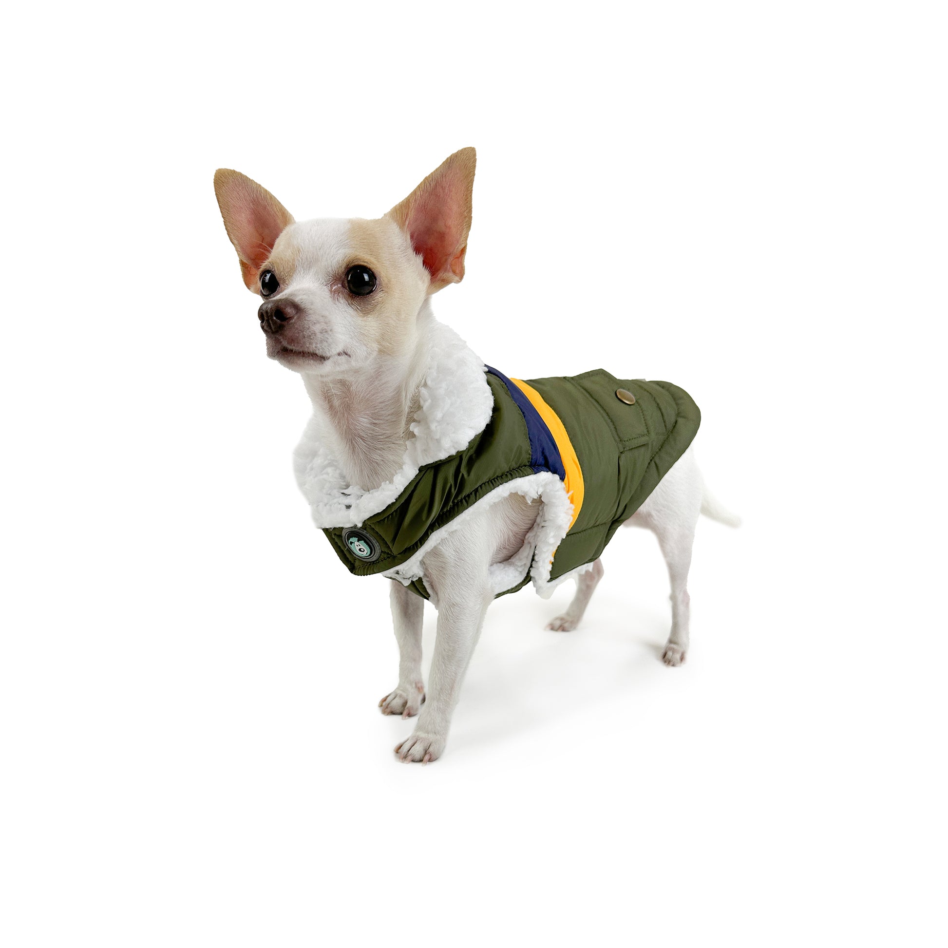 Huskimo Dog Coat Lightning Bolt Olive [Sz:27cm]