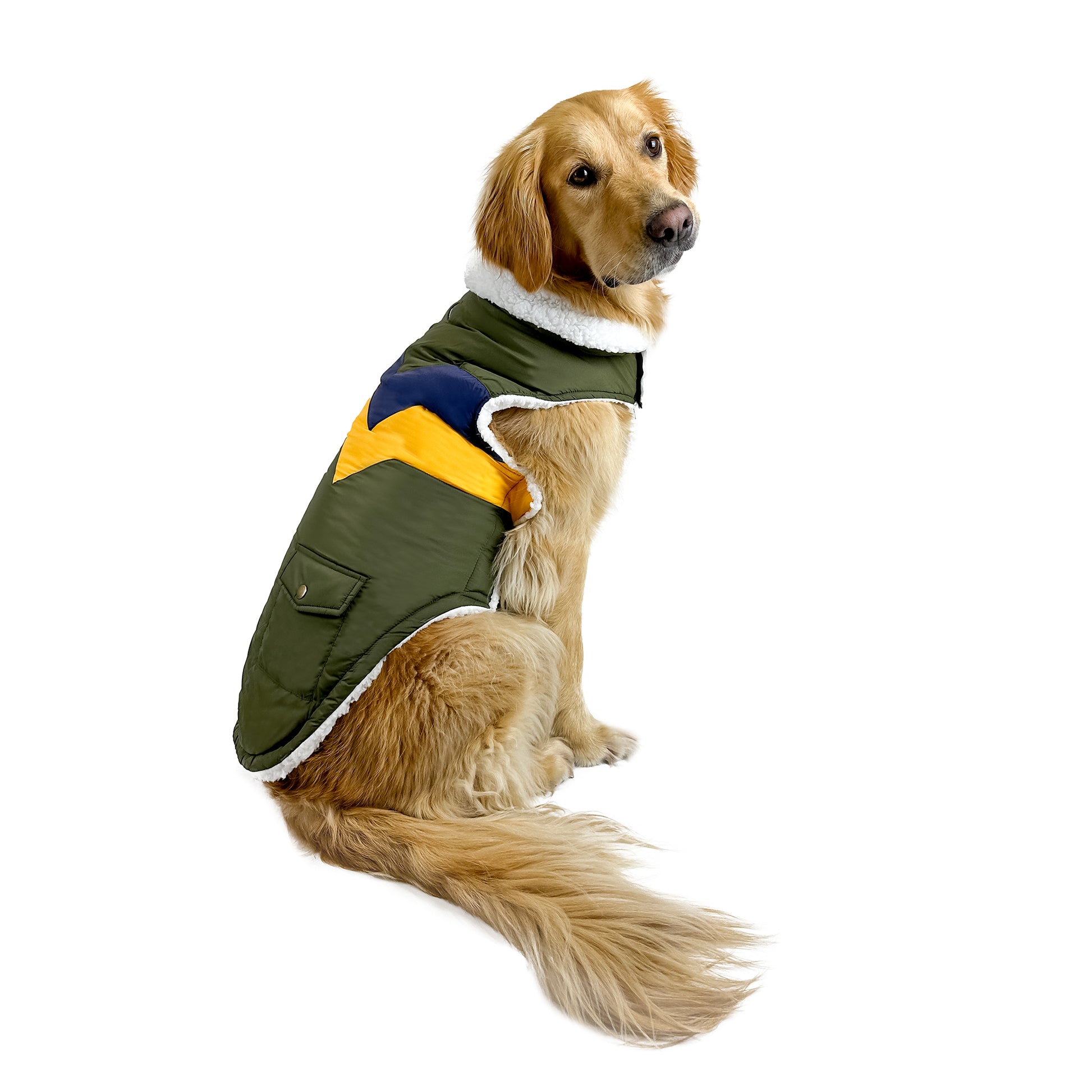 Huskimo Dog Coat Lightning Bolt Olive [Sz:27cm]