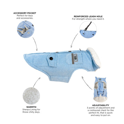 Huskimo Dog Coat Surfer Blue [Sz:27cm]