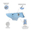 Huskimo Dog Coat Surfer Blue [Sz:27cm]
