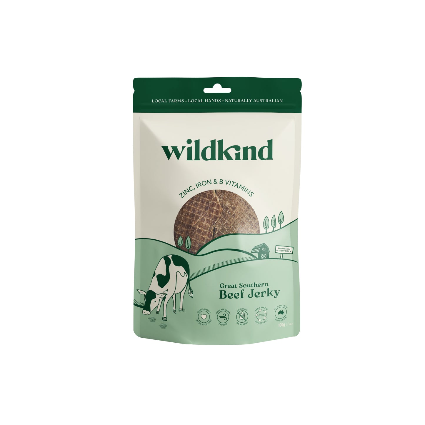 Wildkind Dog Treat Great Southern Beef Jerky 100G
