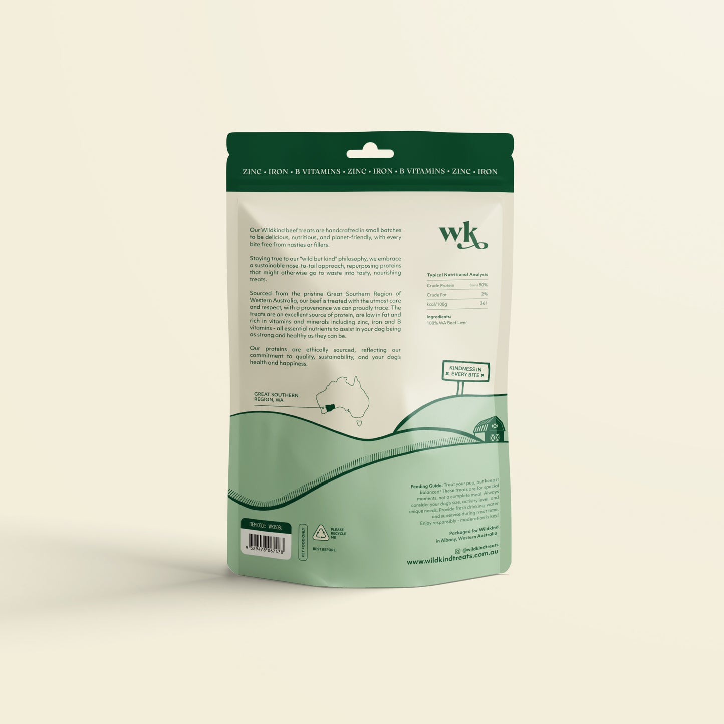 Wildkind Dog Treat Western Australian Beef Liver 150G