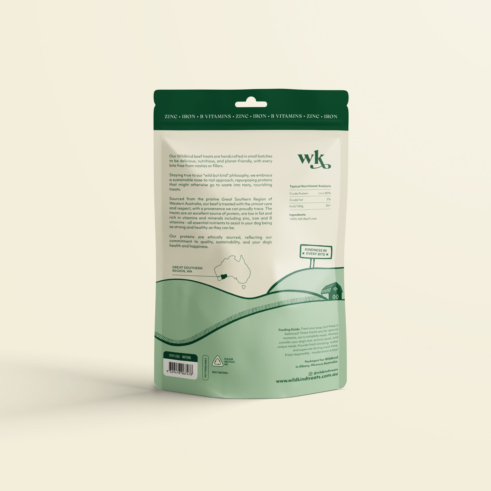 Wildkind Dog Treat Western Australian Beef Liver 150G