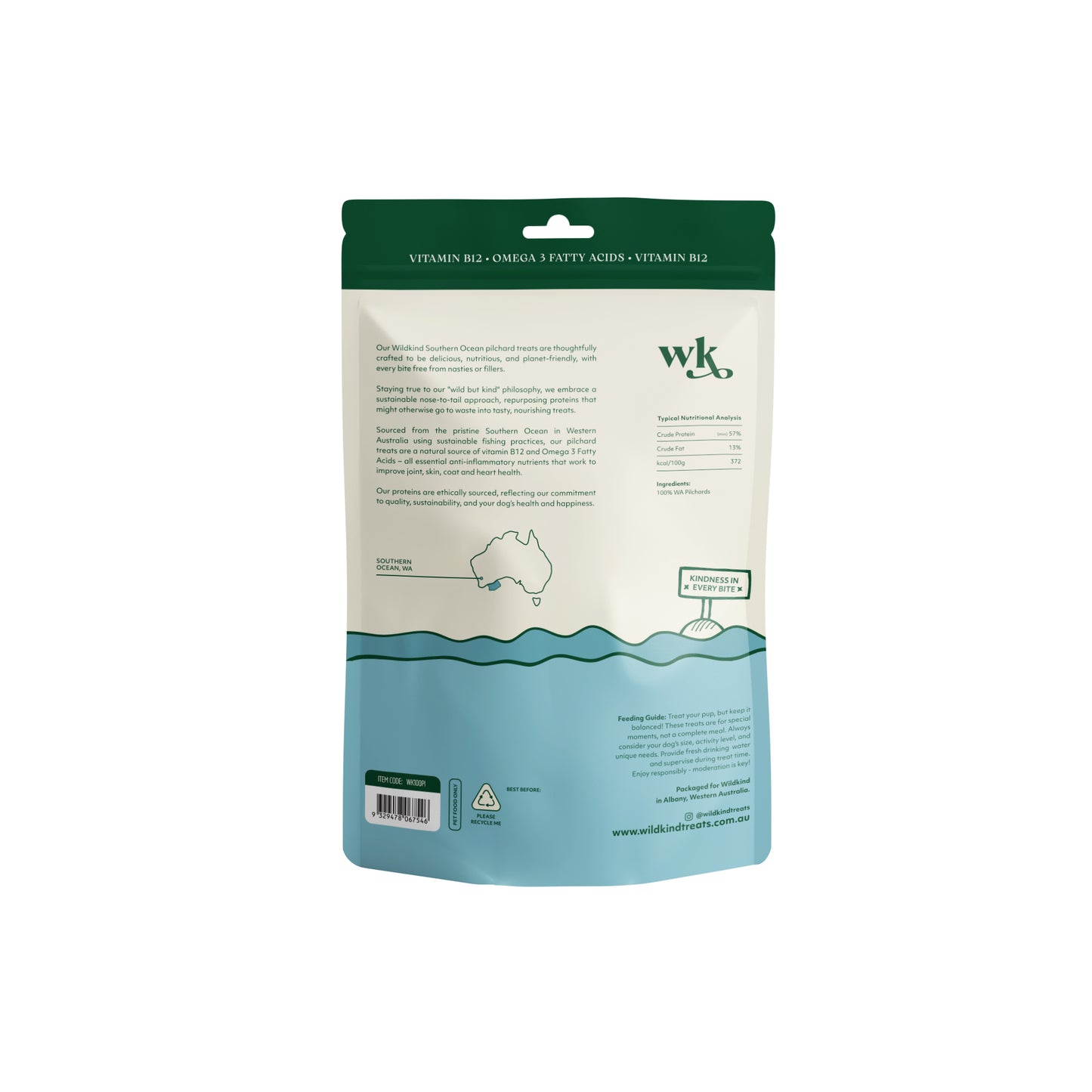 Wildkind Dog Treat Southern Ocean Pilchards 100G