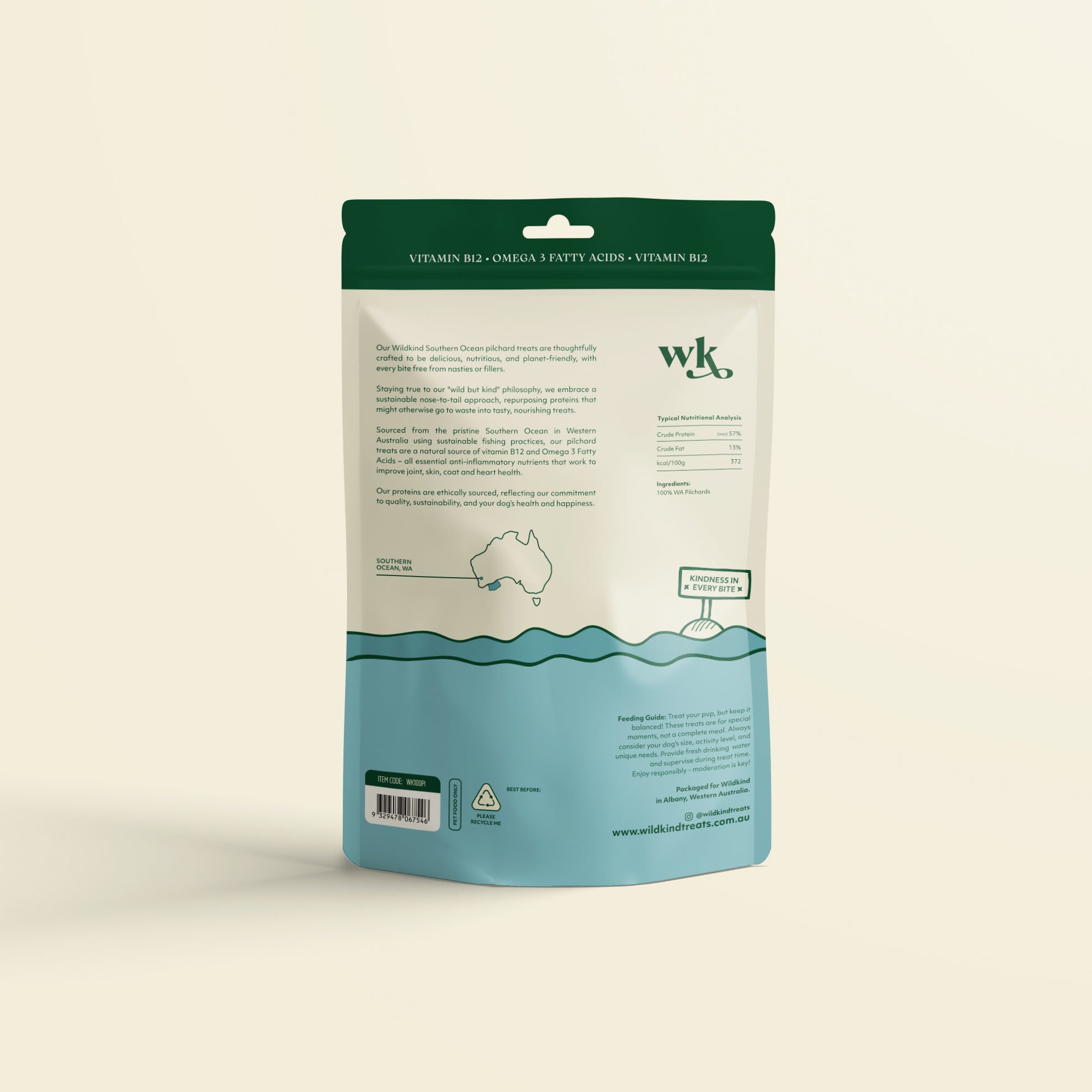 Wildkind Dog Treat Southern Ocean Pilchards 100G
