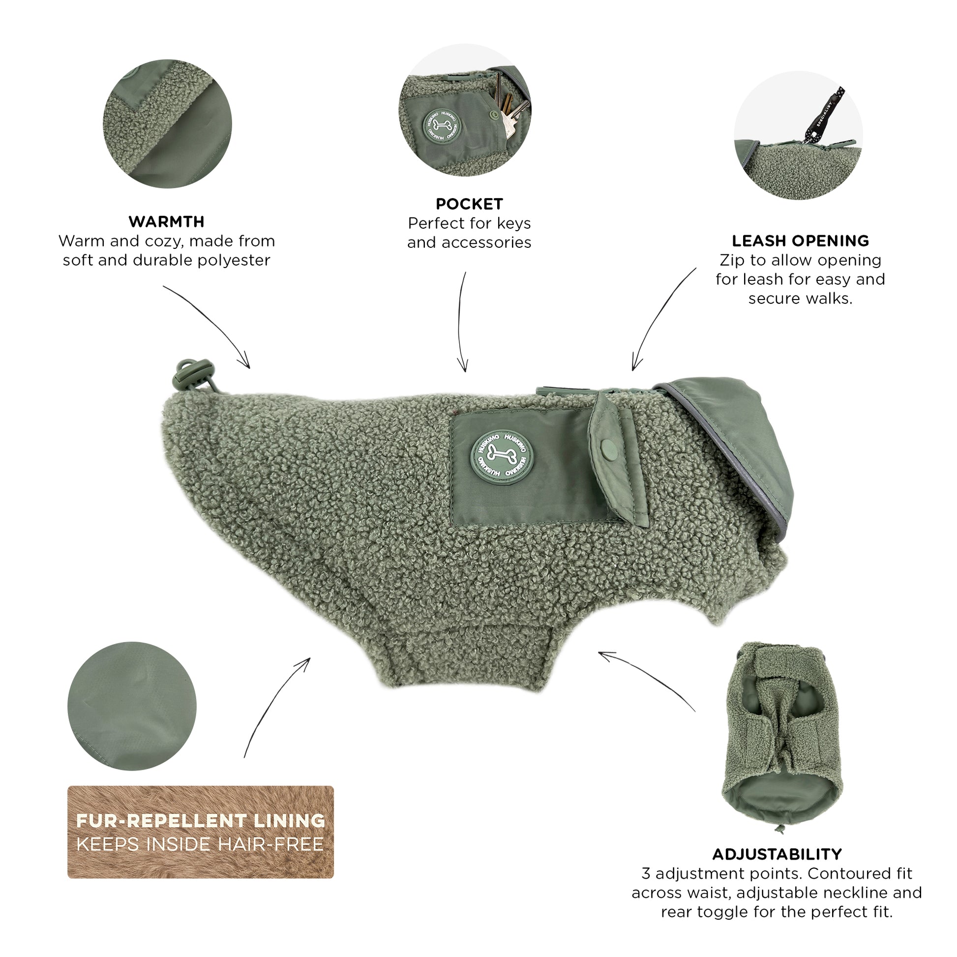 Huskimo Coat Boucle Gum Leaf [Sz:22cm]