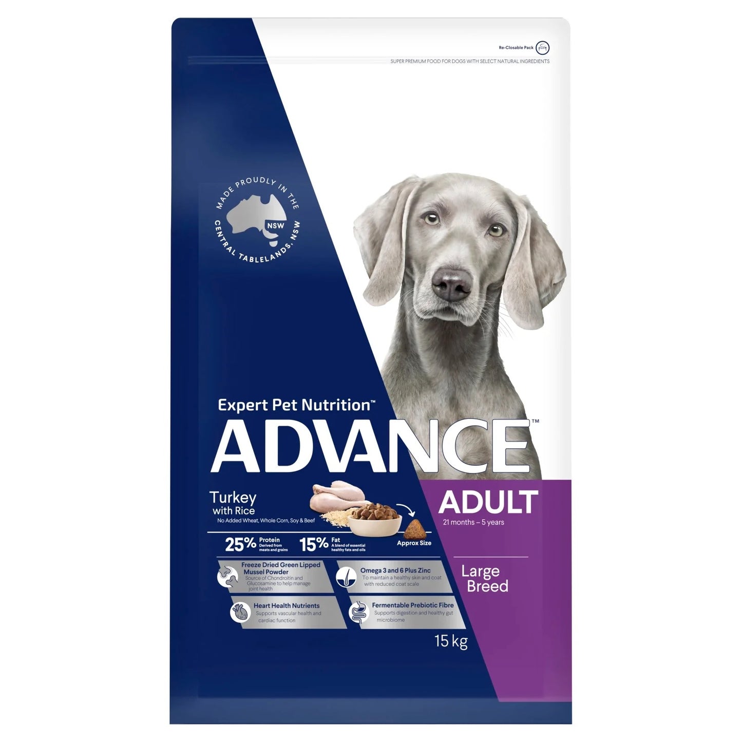 Advance Dog Adult Large Breed Turkey 15Kg