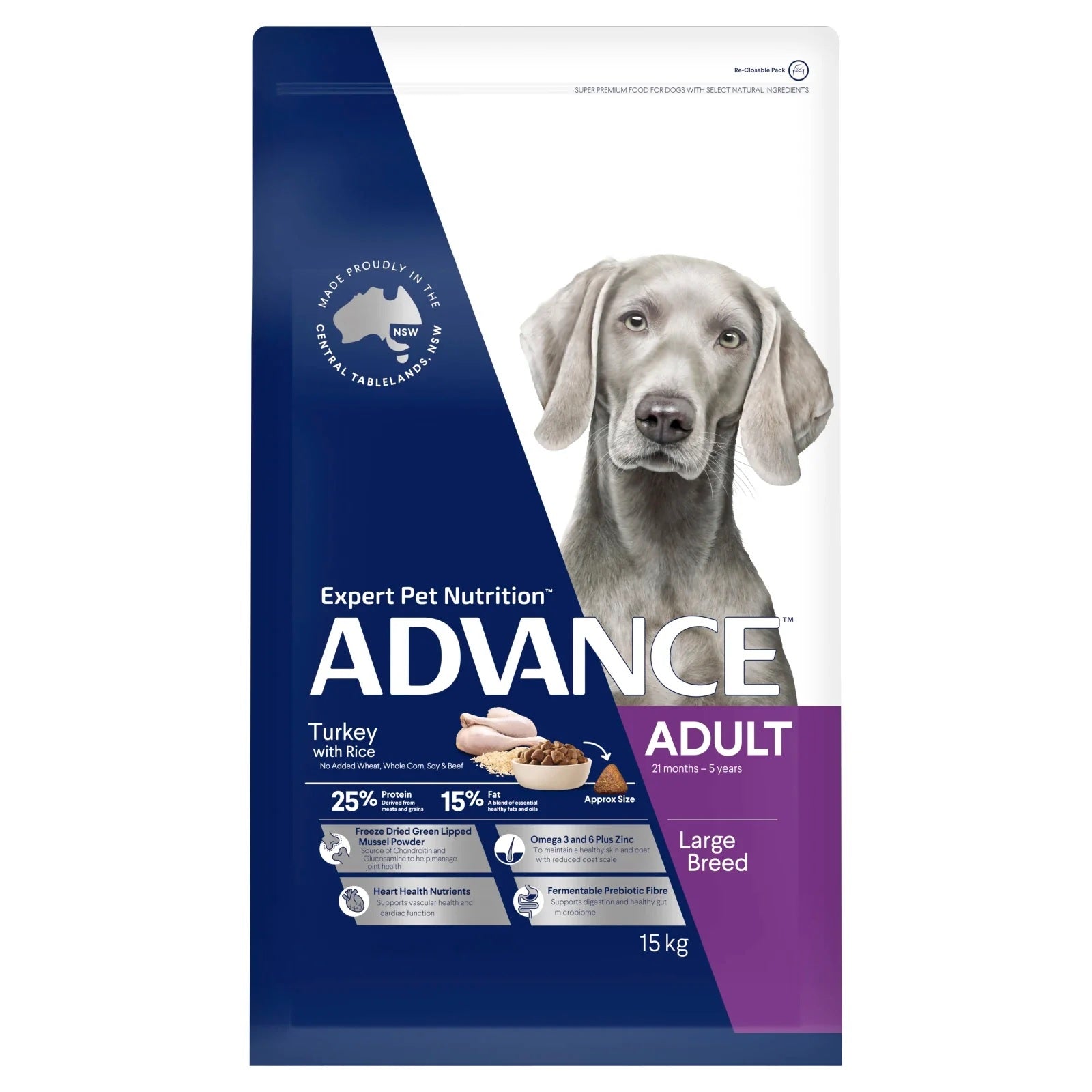 Advance Dog Adult Large Breed Turkey 15Kg