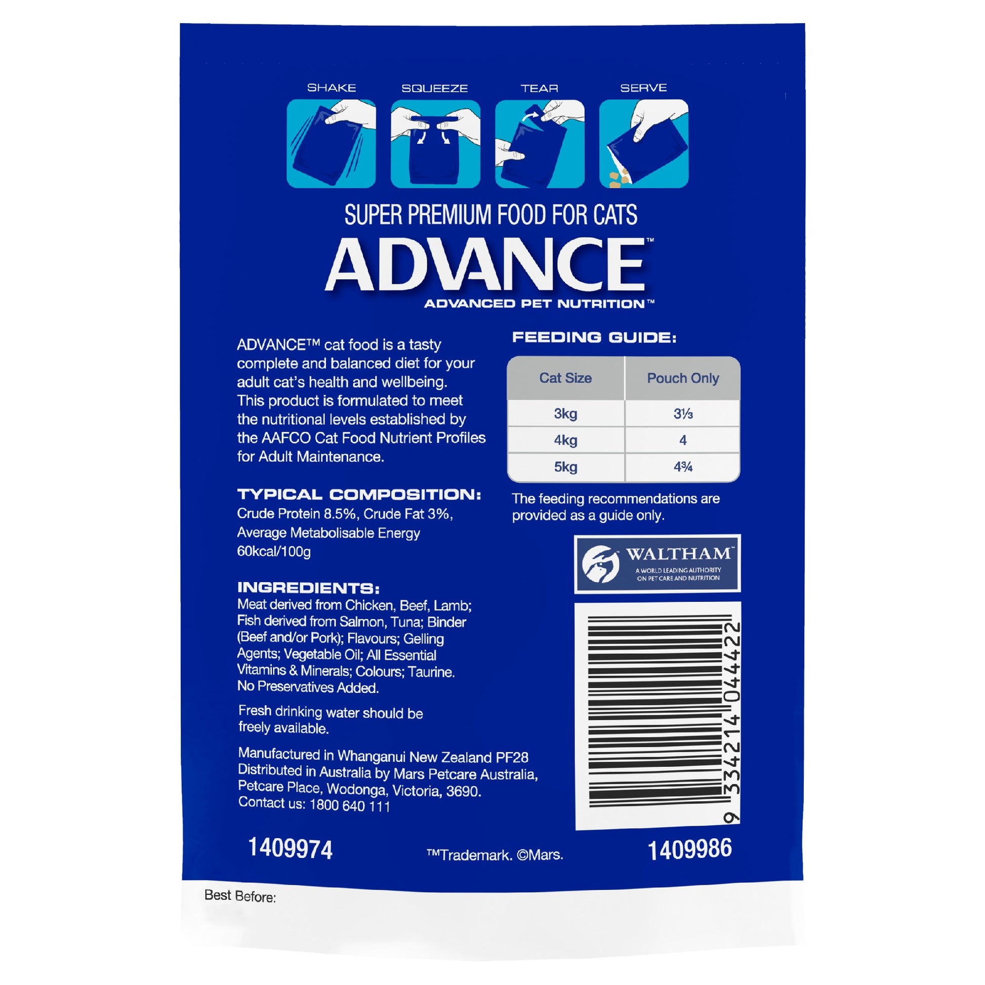 Advance Cat Adult Ocean Fish Chunks In Jelly 