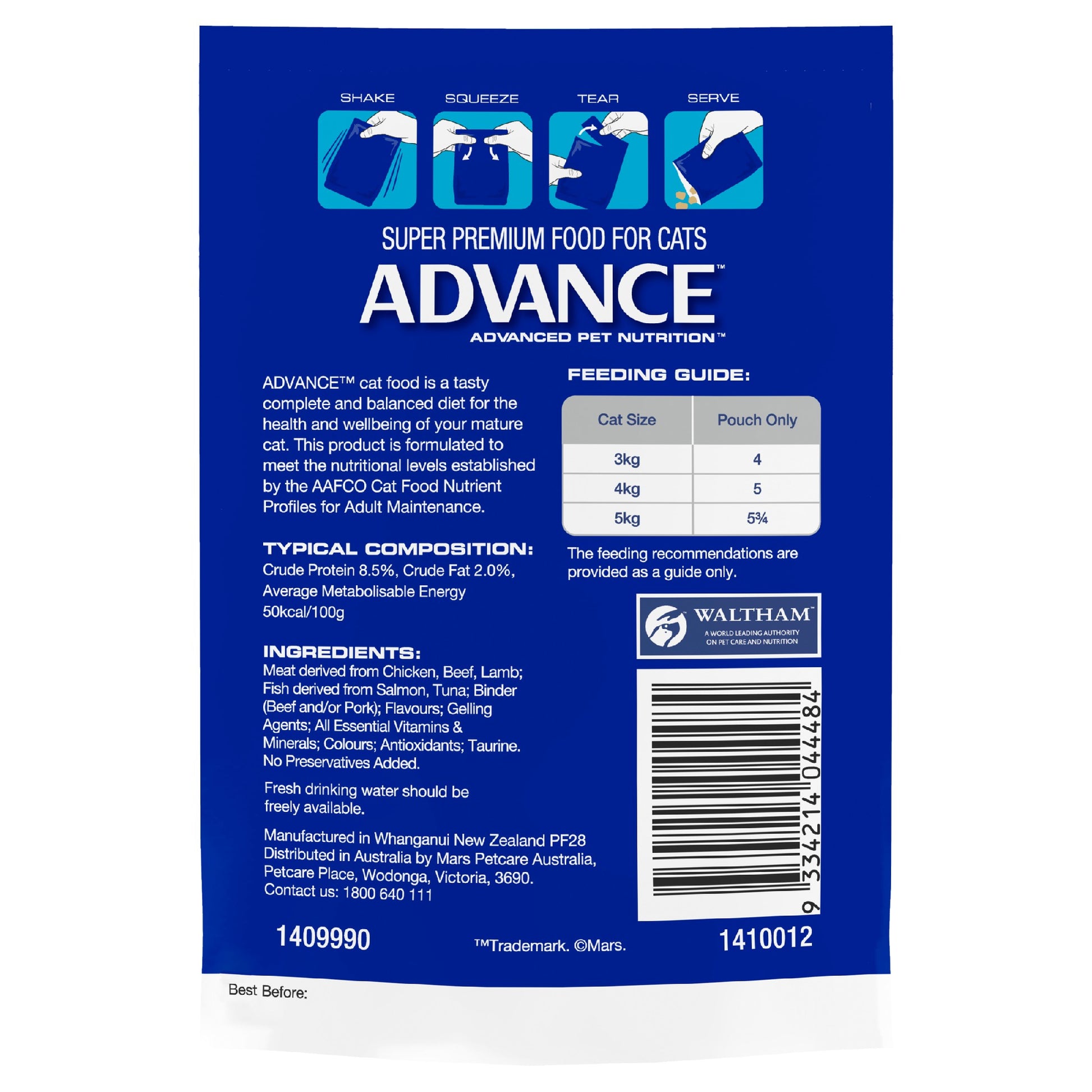Advance Cat 8+ Healthy Ageing Ocean Fish Chunks In Jelly 