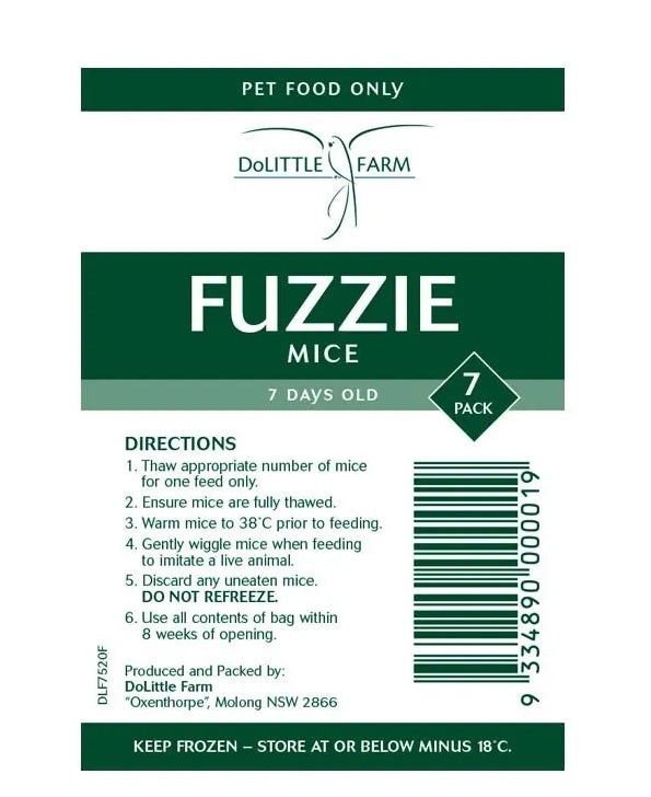 Dolittle Farm Fuzzy Mice 7 pack *Available in store or local delivery only*