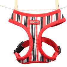 Dogue Striped Harness Red/Black Large