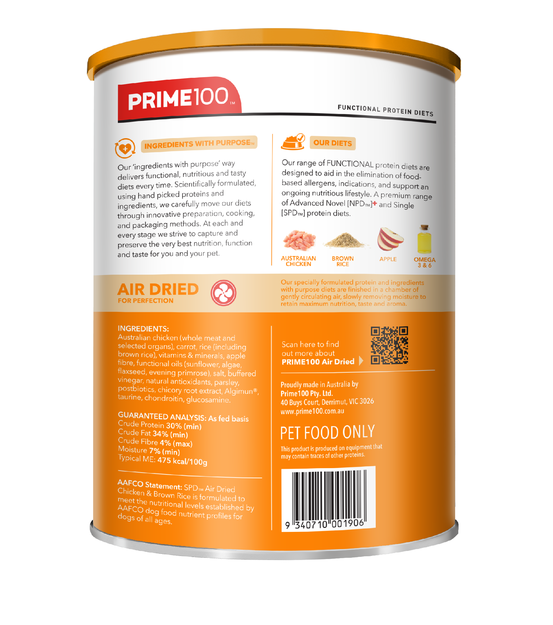 SPD Chicken & Brown Rice Air Dried 600g