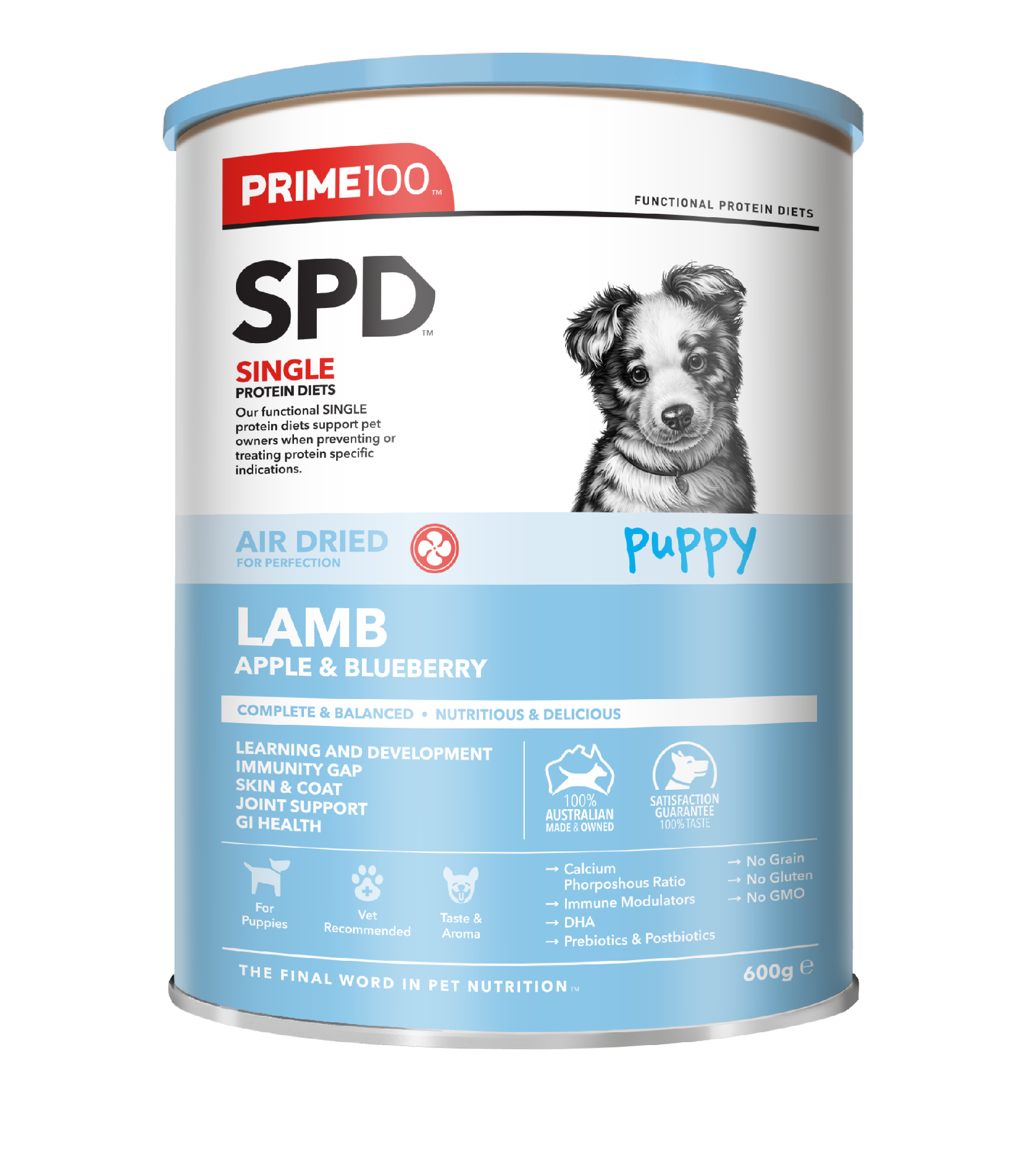 SPD Lamb Apple & Blueberry Puppy Air Dried 600g
