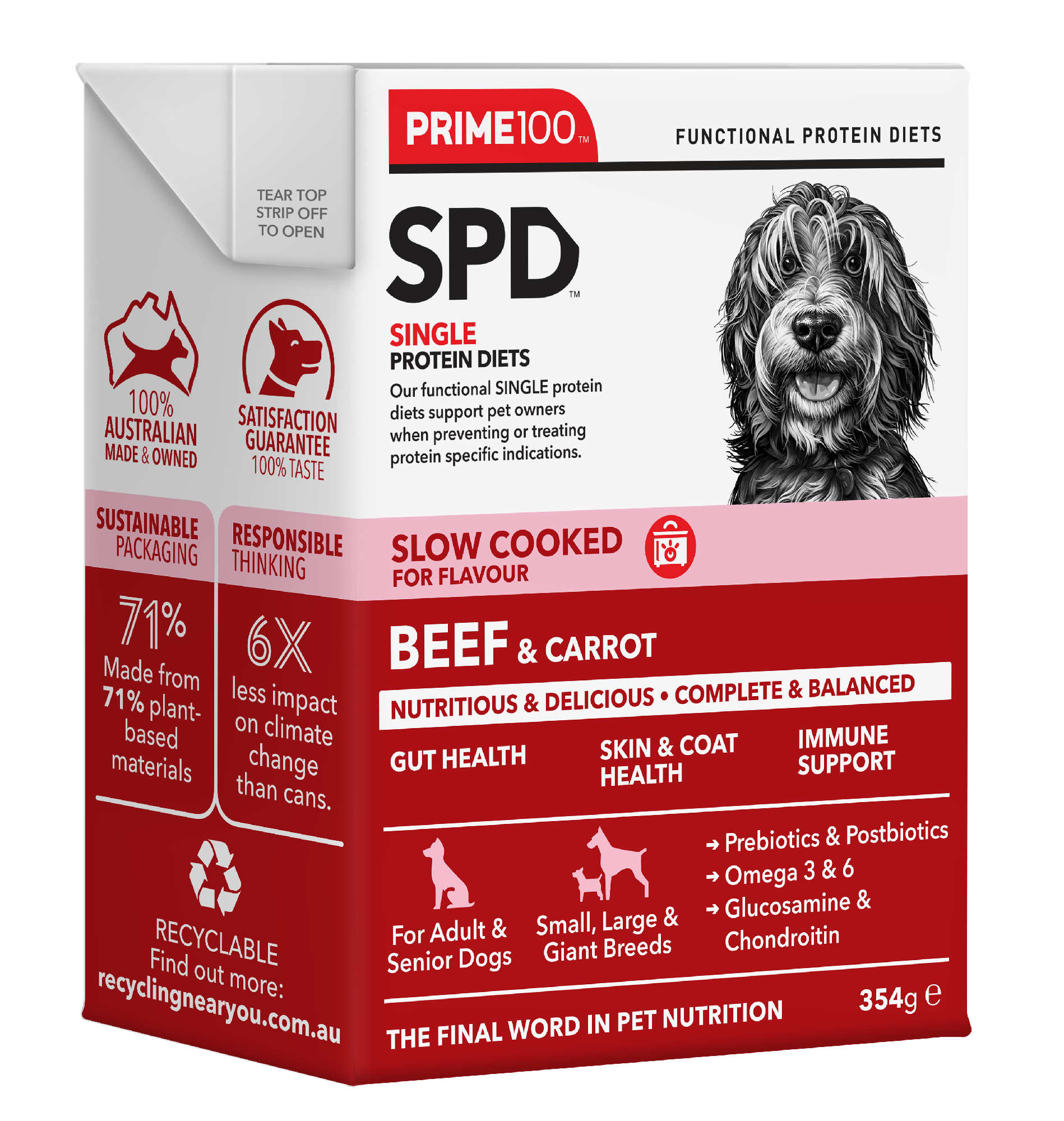 Prime 100 SPD Beef & Carrot Slow Cooked 354g 