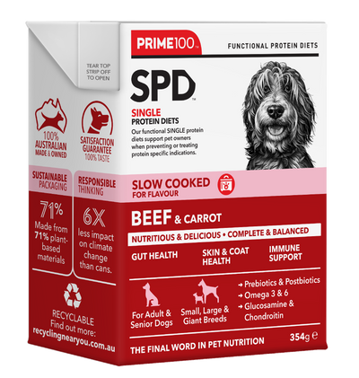 Prime 100 SPD Beef & Carrot Slow Cooked 354g 