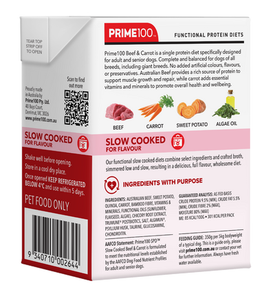 Prime 100 SPD Beef & Carrot Slow Cooked 354g 