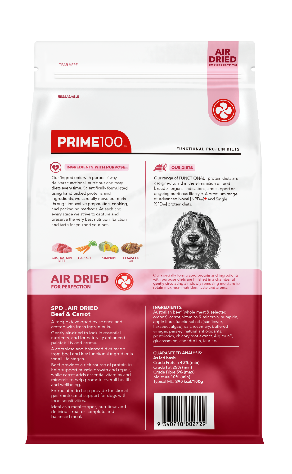 SPD Beef & Carrot Air Dried 120g
