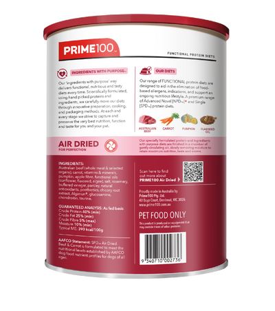 SPD Beef & Carrot Air Dried 600gm