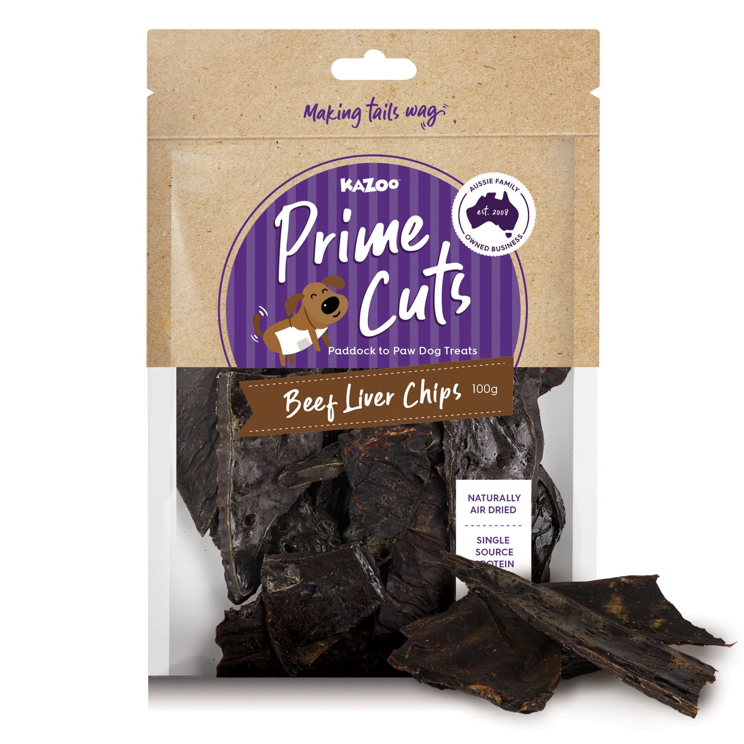 Kazoo Prime Cuts Beef Liver Chips - 100g