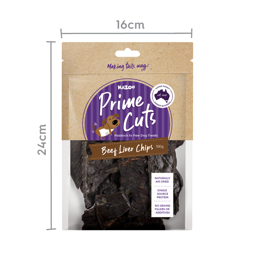 Kazoo Prime Cuts Beef Liver Chips - 100g