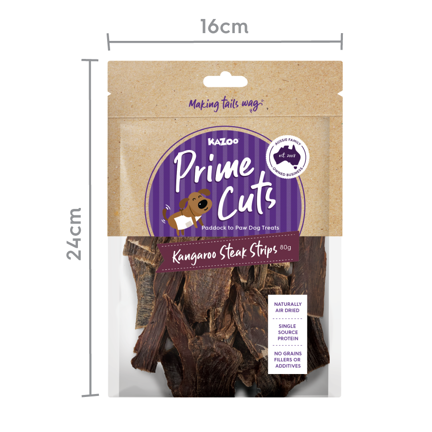 Kazoo Prime Cuts Kangaroo Steak Strips-80g