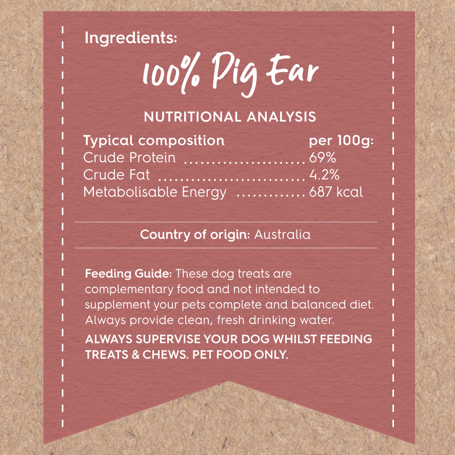 Kazoo Prime Cuts Pig Ear Strips - 100g