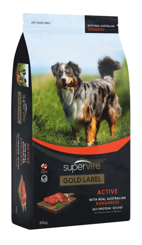 Supervite Gold Pro Active Kangaroo 20Kg *Instore Pick Up or Local Delivery Only*