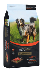 Supervite Gold Pro Active Kangaroo 20Kg *Instore Pick Up or Local Delivery Only*