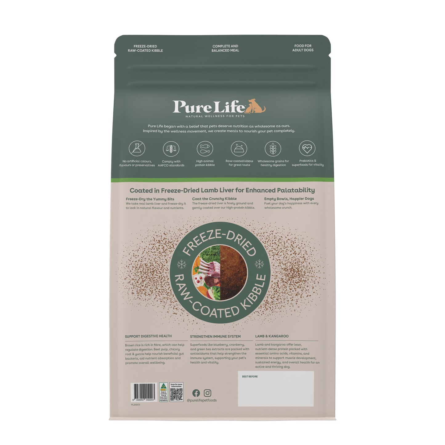Pure Life Fdrc Dog Lamb/Roo 12kg