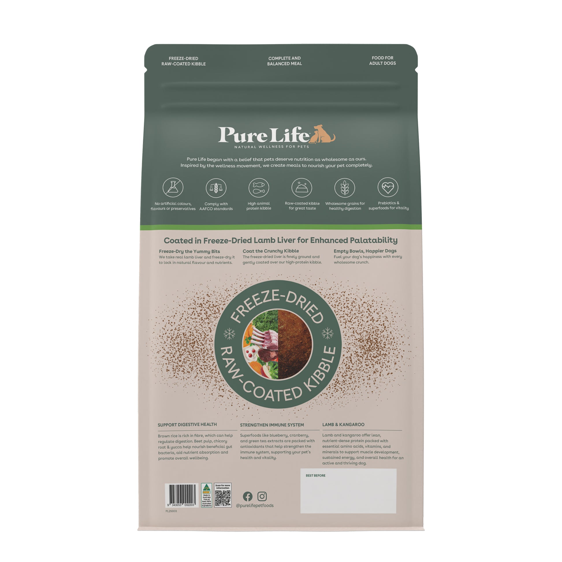Pure Life Fdrc Dog Lamb/Roo 12kg