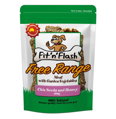 Fit & Flash Free Range Meat ( Kanagroo) Chia & Honey 100g