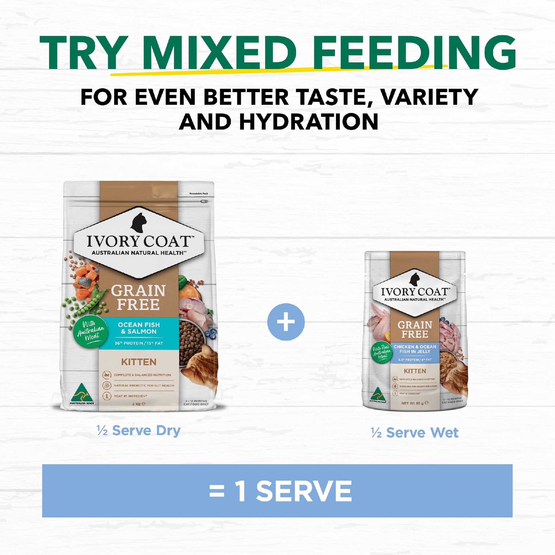 Ivory Coat Cat Kitten Chicken & Oceanfish Gravy 85g