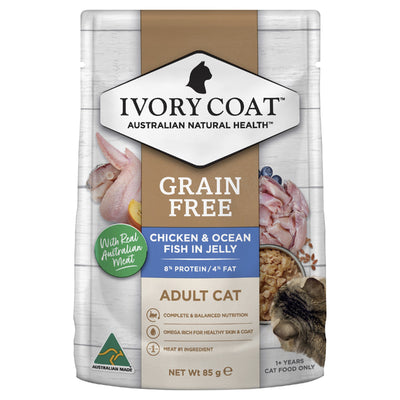 Ivory Coat Cat Adult Chicken & Oceanfish Jelly Pouch 85g
