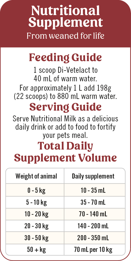 Di-vetelact  Low lactose Milk Supplement for Animals 850G