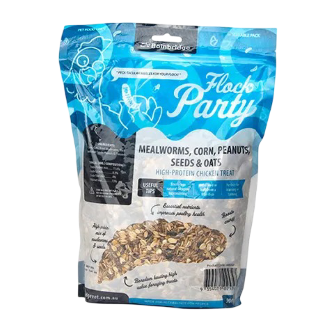 Flock Party - Mealworms, Corn, Peanuts, Seeds & Oats