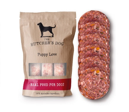 The Butchers Dog Puppy Love Chunky Beef, Chicken & Bone 1.5Kg 6 Disc Available In Store or Free Local Delivery Only