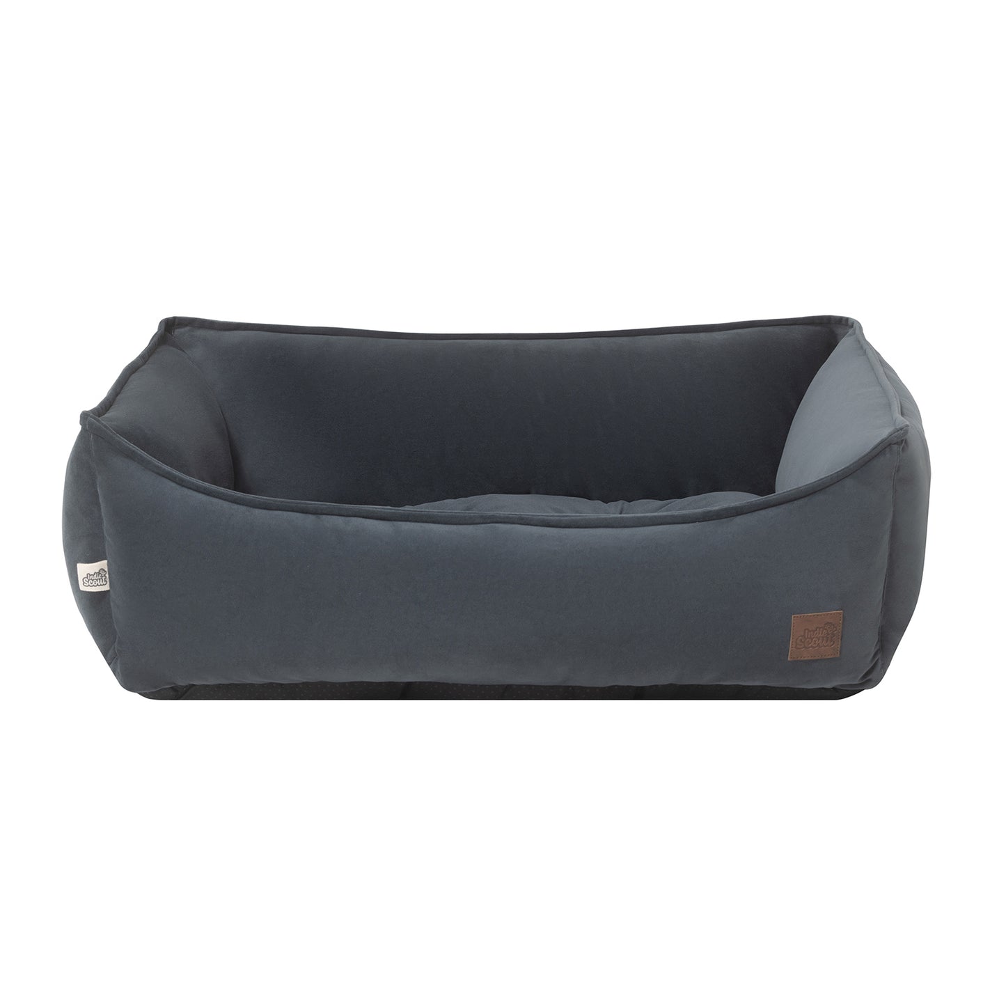Indie & Scout Recylced Velvet Square Bolster Bed Small Slate