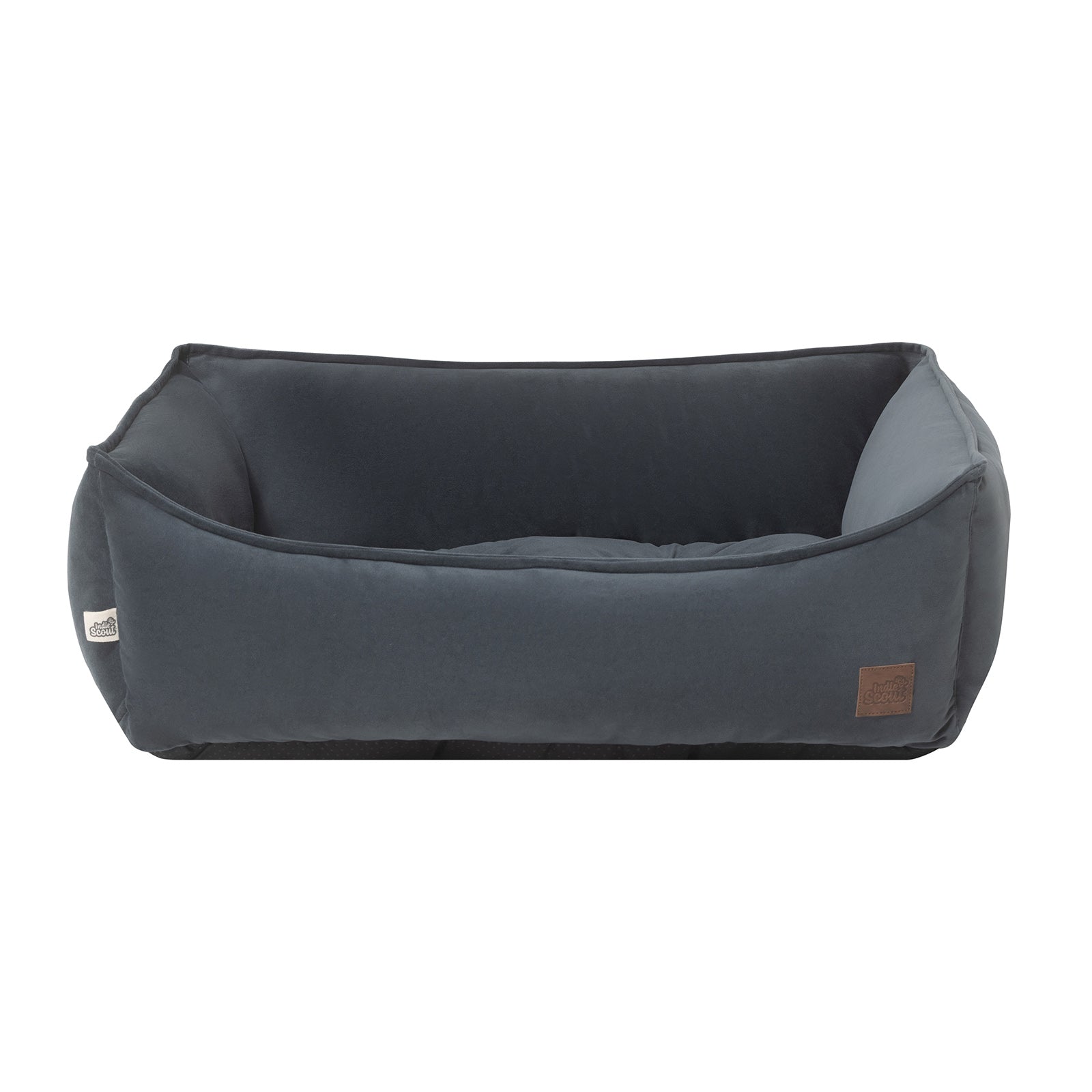 Indie & Scout Recylced Velvet Square Bolster Bed Small Slate