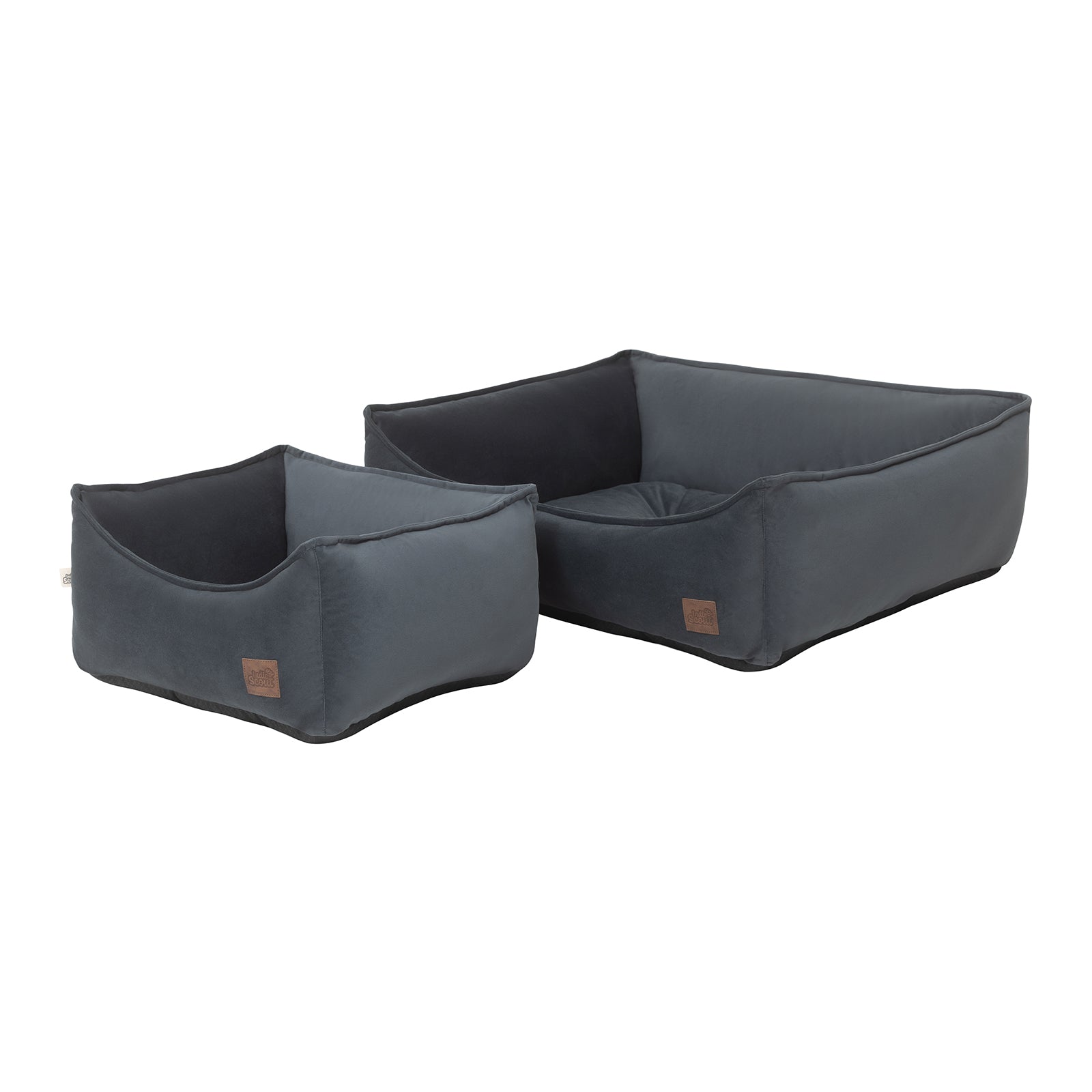 Indie & Scout Recylced Velvet Square Bolster Bed Small Slate