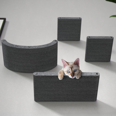 Pryde Pets Cat Climber Set of 4 Shelves Charcoal
