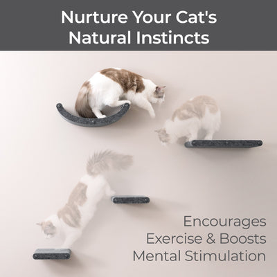 Pryde Pets Cat Climber Set of 4 Shelves Charcoal