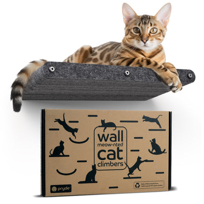 Pryde Pets Cat Climber Long Shelf Charcoal