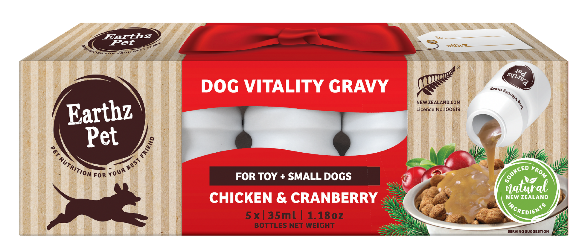 Earthz Pet Vitality Gravy Toy-Small Chicken & Cranberry 5 x 35ml